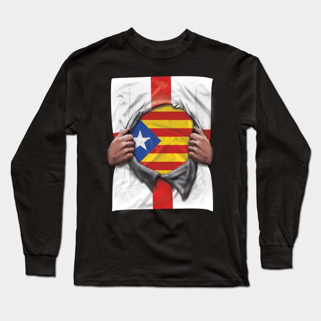 Catalonia Flag English Flag Ripped - Gift for Catalan From Catalonia Long Sleeve T-Shirt by Country Flags